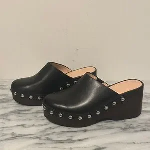 J. Crew Gray Textured Surface. Black Clog Size 9.5 Suede Men/Women J.Crew Women main image 4